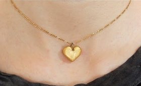 DIY Dainty Heart Charm Necklace
