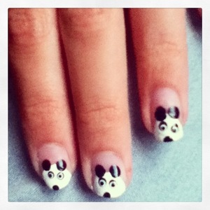 Panda nail art x