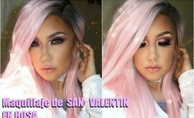 💋San Valentin en ROSA maquillaje /💗 Pink Makeup tutorial Valentine's Day| auroramakeup