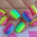 Neon Gradient Nails