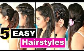 5 Easy Heatless Hairstyles | Quick College Hairstyles | ShrutiArjunAnand