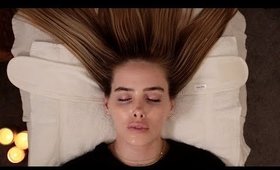 Deep Relaxation ASMR whispering facial treatment and hair brushing