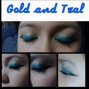 Gold and teal