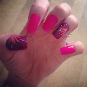 Lush hot pink with nail design