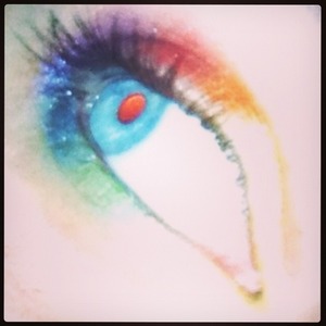 raiinbow eye makeup<3