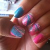 Pink & Turquoise Marble Nail Art
