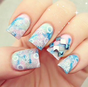 Marbled acrylic with stamp and studs <3 