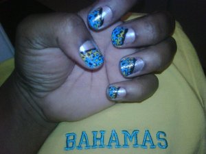 My patriotic Bahamian inspired nails