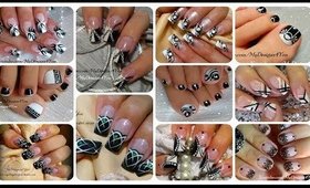 Nail Art Compilation | 17 Black and White Designs ♥