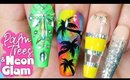 Palm Trees & Neon Glam Nail Art Tutorial // Summer Nail Art at Home