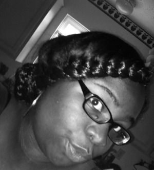 Swooped goddess braids