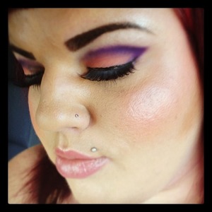 Purple and tangerine eyeshadow