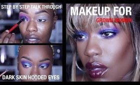 Colorful makeup for HOODED eyes | Grown woman technique