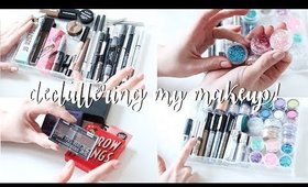 DECLUTTERING MORE MAKEUP! BROWS + GLITTERS.