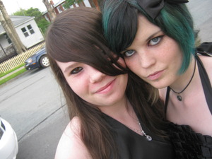 me and my friend, Julia. going to prom. :3