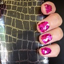 Pink Sequin Nails