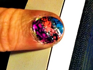 nail design i did today with opi color and konad nail art 