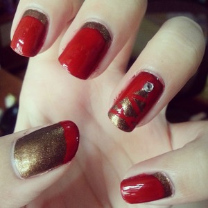 Nails I did for Christmas last year and my first attempt at ruffian