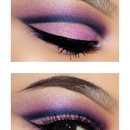 Pink And Blue Cut Crease
