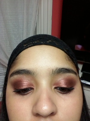 Eyes, eyeshadow, bronze, copper