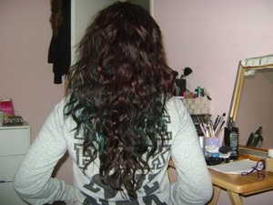 when I had long hair with teal streaks, waved it with a deep waver