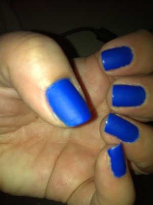Matte Blue Nails 