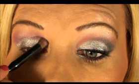 Silver and Pink Smokey Eye