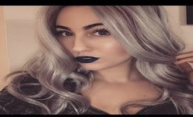 Grey synthetic lace front wig | wig review & demo