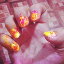 Neon Marble Nails
