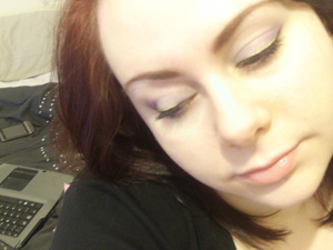 Pastel purple and gold liner