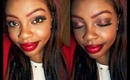 Red and Brown Valentines Day makeup tutorial/Outfit idea!