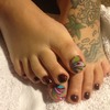 Water marble toe nail art