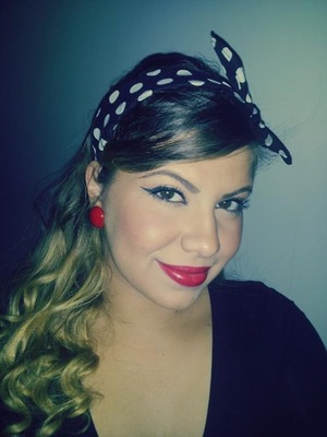 red lipstick and bandanas go really far