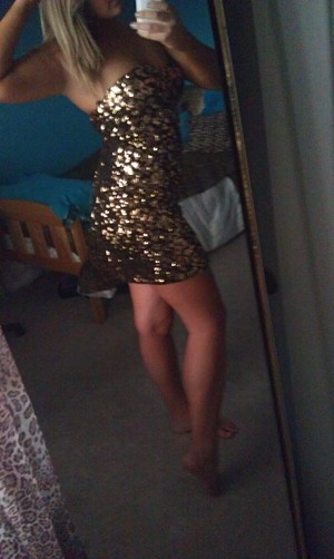 Sequin Leopard Homecoming Dress 