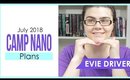 My July 2018 Camp NaNoWriMo Plans