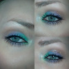 Minty green, purple and brown look.
