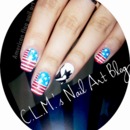 American flag nail art
