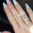 My snow white stiletto nails