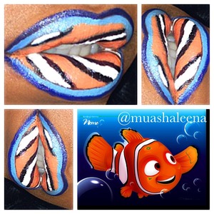 Lol it's one of my favorite movies so I decided to do lip art inspired by it! I used my Make Up Forever Flash Palette to create these lips and the colors. I had to mix colors to get orange and the right blue. But this is what I came up with! Hope you all like! 

Follow me on Instagram www.instagram.com/muashaleena