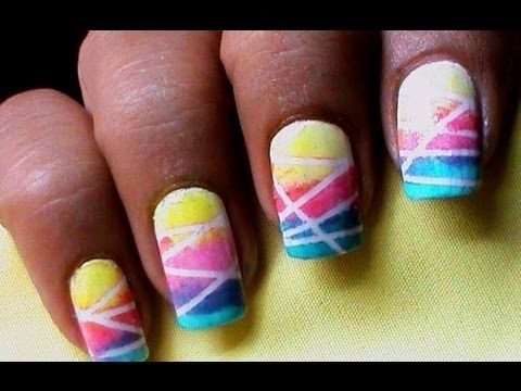 Gradient Nail Polish Designs- Cute Ombre Bright Nail Art Long/Short Nails  Easy Tutorial Sponge | SuperWowstyle Video | Beautylish