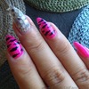 Hot pink zebra nails 