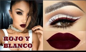 Maquillaje Delineado BLANCO Y ROJO INTENSO / BOLD RED & WHITE makeup -@auroramakeup