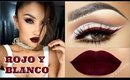 Maquillaje Delineado BLANCO Y ROJO INTENSO / BOLD RED & WHITE makeup -@auroramakeup