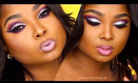 Purple and Silver cut crease makeup tutorial Collab  Beauty By Lee / Queenii Rozenblad