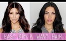 Easy Kim K Wavy Hair Tutorial (My Everyday Hair)