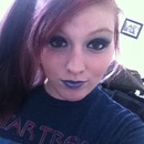 smokey eye with blue lip