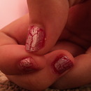 Silver crackle with red