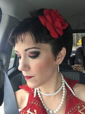 I love this Black and Red look from a Pirate look I did for the renaissance festival!