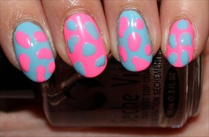 This was Step 3 from my tutorial for creating leopard nail art. I think you could wear this as a manicure.

See the rest of the steps in the tutorial & the completed manicure here: http://www.swatchandlearn.com/nail-art-tutorial-pink-blue-leopard-nails/