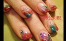 rainbow pigment glitter on french pink design: robin moses nail art tutorial